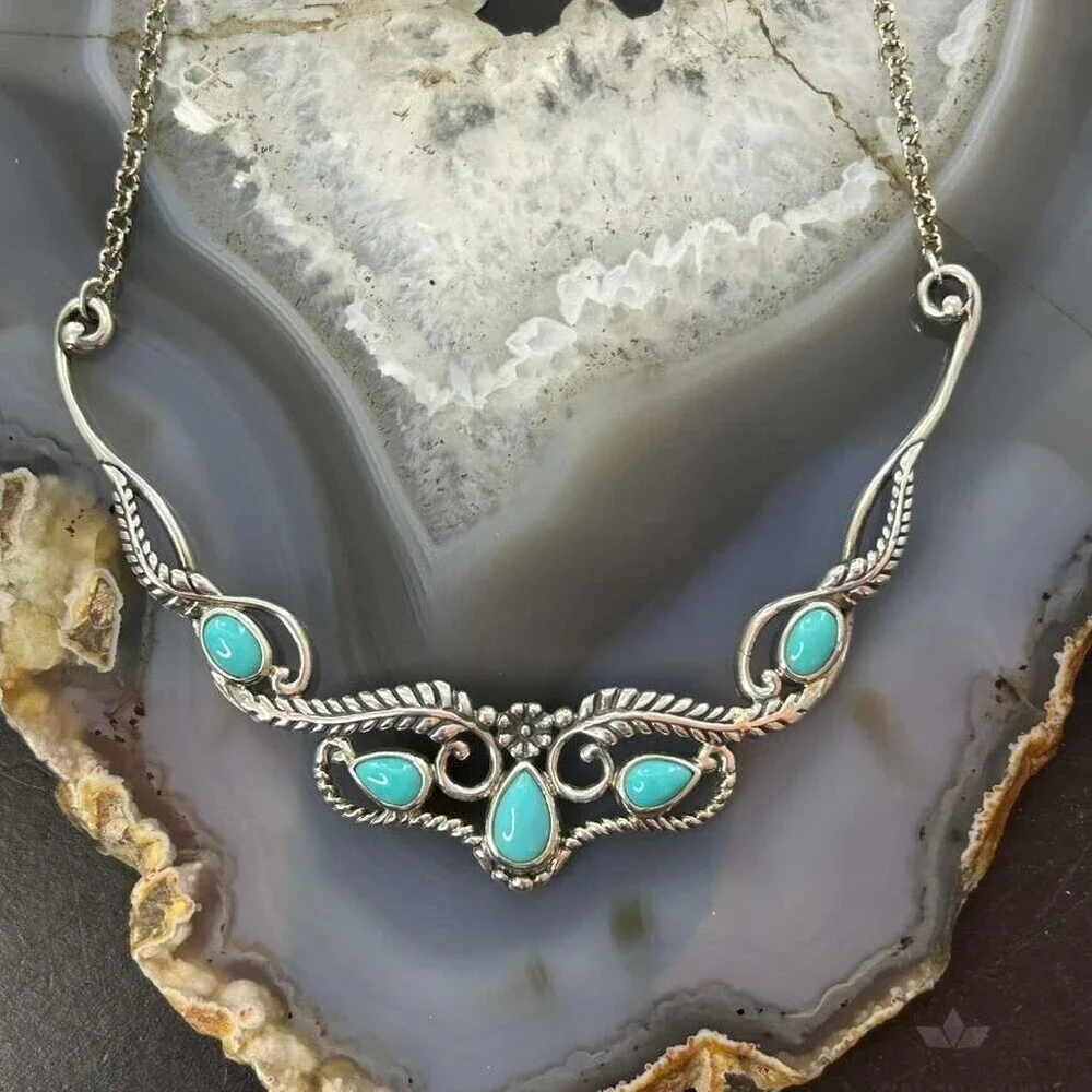 Carolyn Pollack Sterling Silver Turquoise Decorated 18
